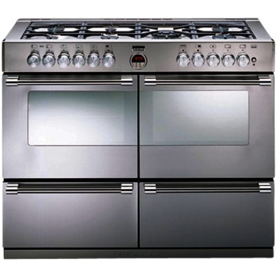 Stoves Sterling R1100DFT 110cm Dual Fuel Range Cooker in Stainless Steel